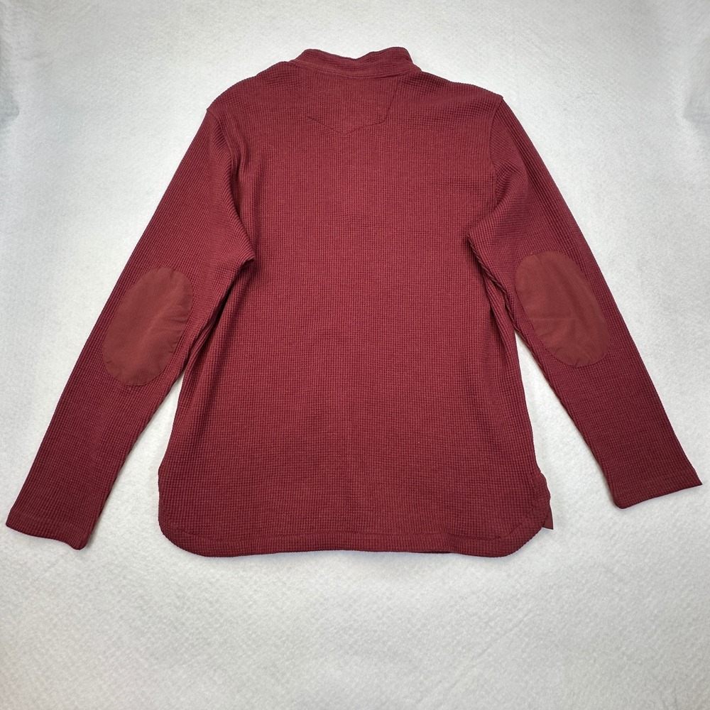 Robert Graham Shepton Top Mens 2XL Red Waffle Knit Quarter Zip Elbow Patches NEW - Picture 4 of 10